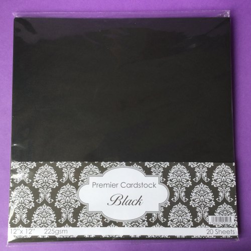12x12 Black Card 225gsm 20sheets