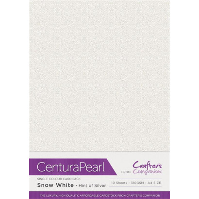 Crafters Companion Centura Pearl Snow White-Hint of Silver pk of 10