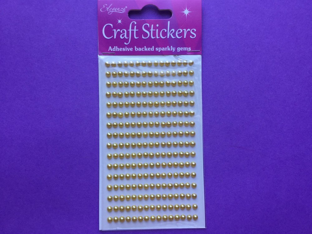 Adhesive Gems Pearl Gold 4mm 240pcs