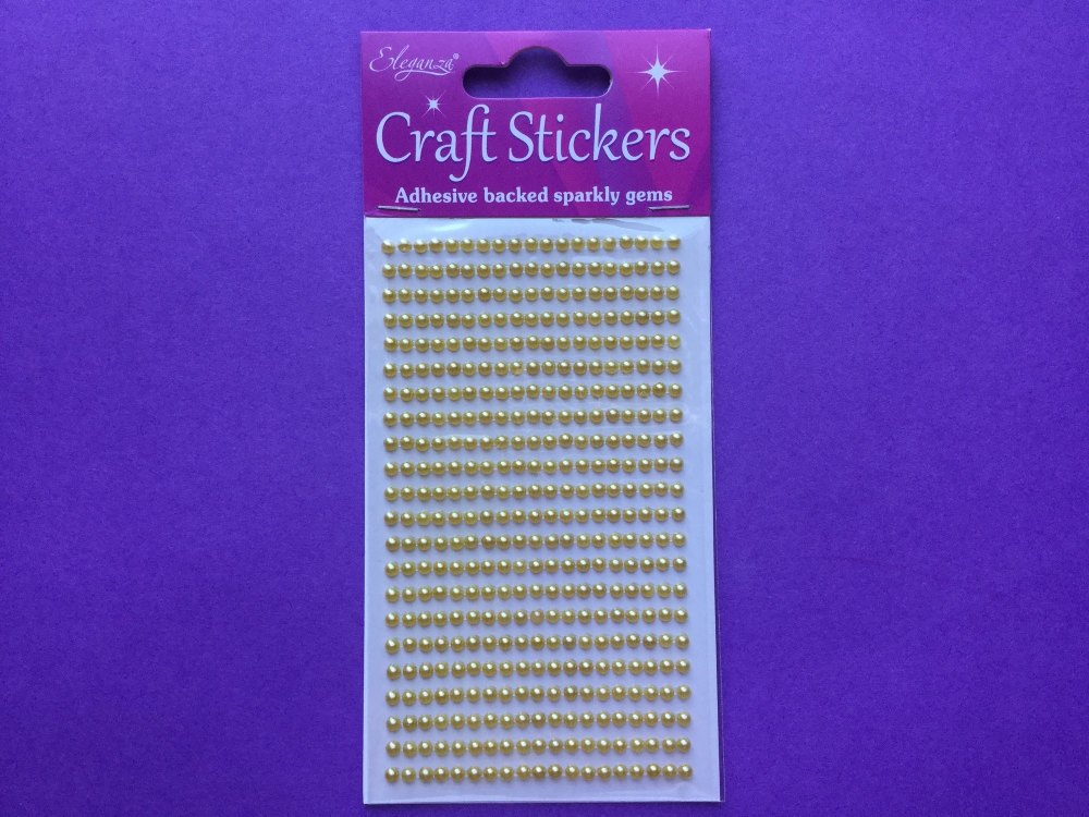 Adhesive Gems Pearls Gold 3mm 418pcs