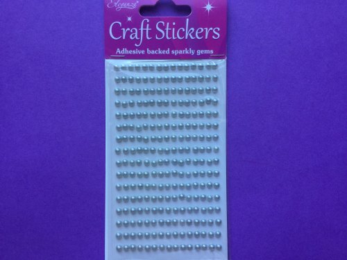 Adhesive Gems Pearls Silver 4mm 240pces