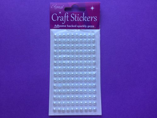 Adhesive Pearls White 6mm 140pces