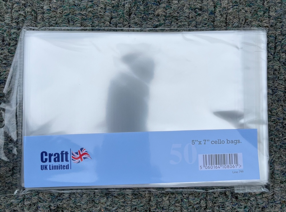 CELLO BAGS STRIP SEAL 7.5"x 5.5" (187mmx140mm) +27mm FLAP.pack 50