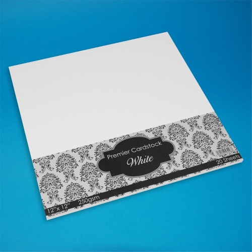 12x12 White Card 250gsm 20sheets