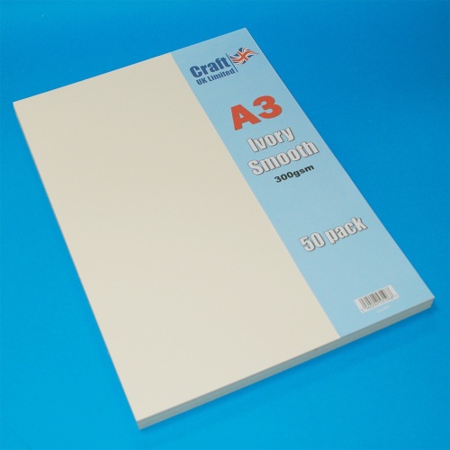 A3 ivory smooth card 300gsm , 50 pack