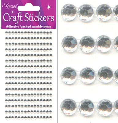 Adhesive Gems clear/silver 4mm   240gems