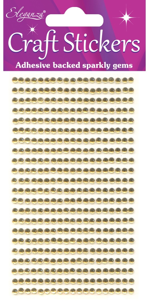 Adhesive Gems Gold 3mm 418pieces