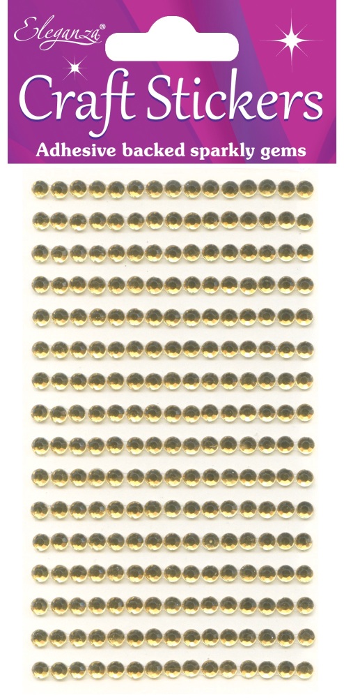 Adhesive Gems Gold 4mm 240 pieces