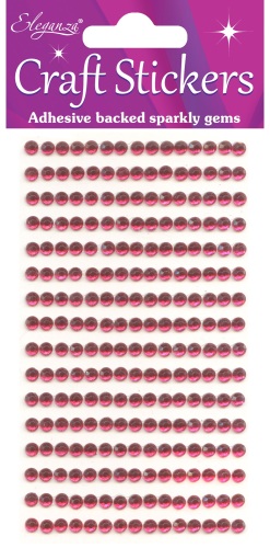 Adhesive Gems Hot Pink 4mm 240 pieces