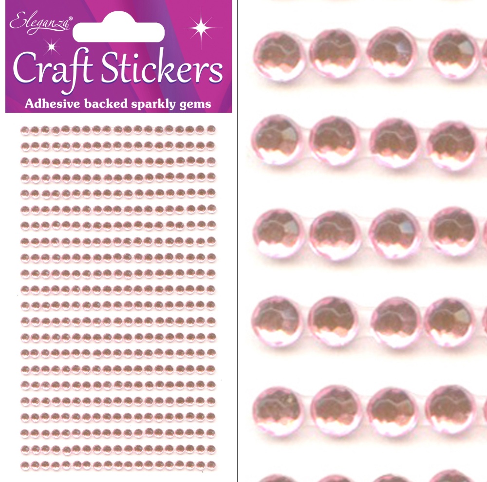 Adhesive Gems Pearl Pink 3mm 418pieces