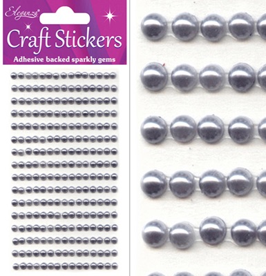 Adhesive Gems Pearls Silver 4mm   240pces
