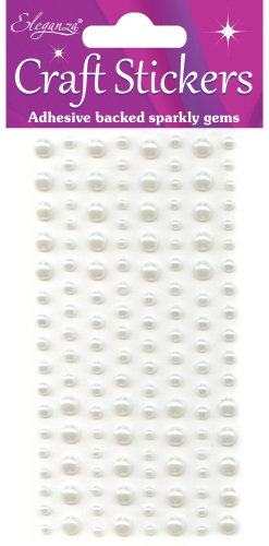 Adhesive Pearls Ivory 3-6mm 136pces