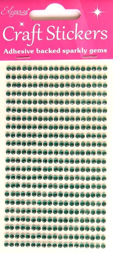 Adhesive Gems Green  3mm 418pieces