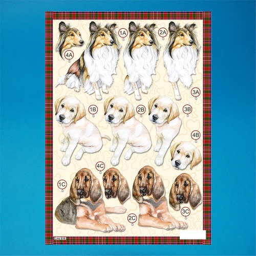 Dogs decoupage , no scissors required Line 616