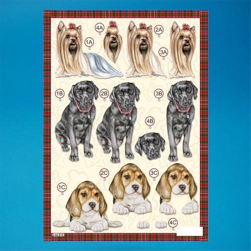 Dogs decoupage , no scissors required Line 615