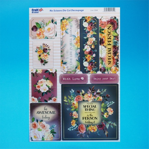 Floral sentiments decoupage , no scissors required 2264