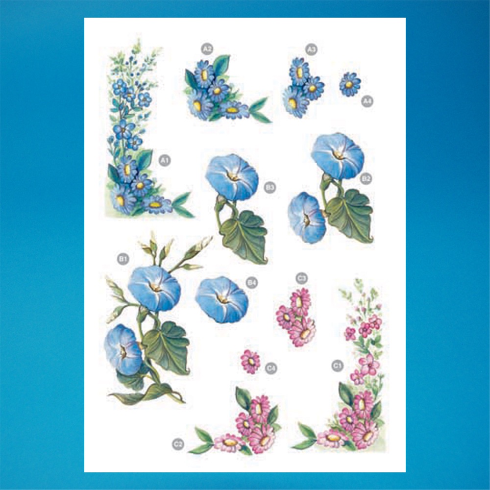 DECOUPAGE FLORAL BLUE 000125