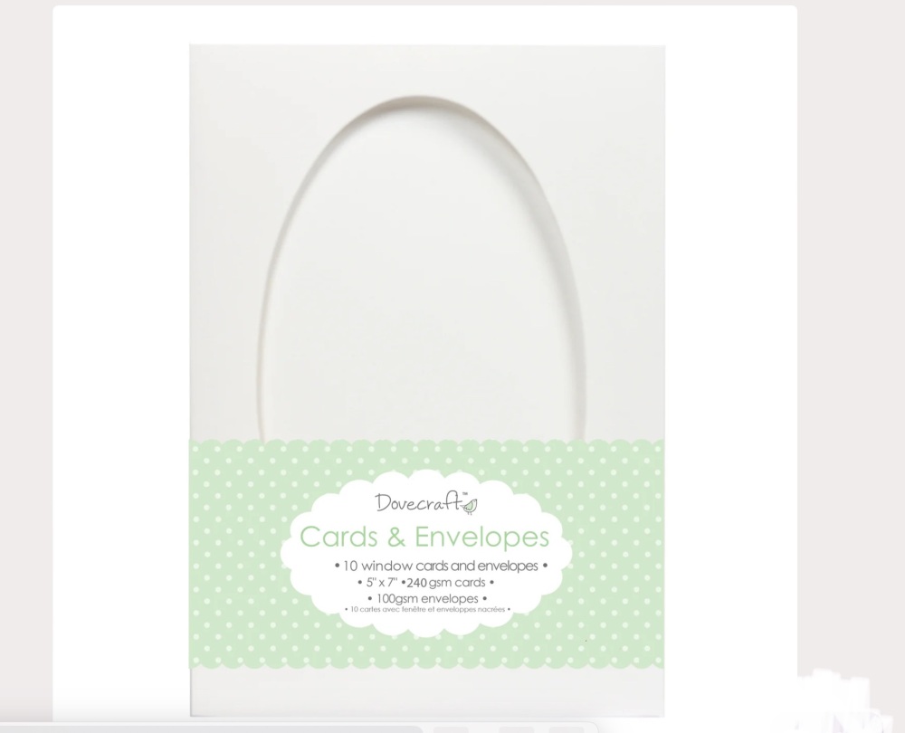 Dovecraft 5x7 Oval window aperture cards & envelope pk of 10