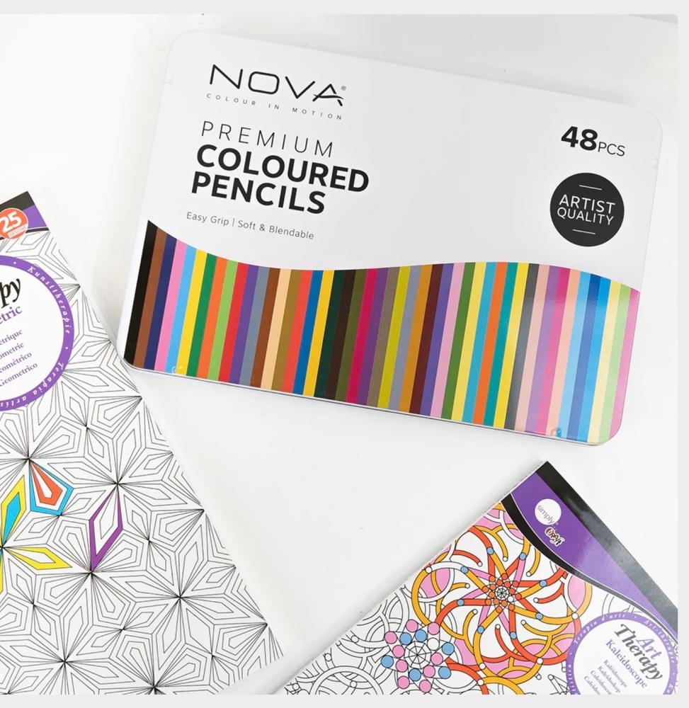 Nova- Premium coloured pencils- 48 vibrant colours