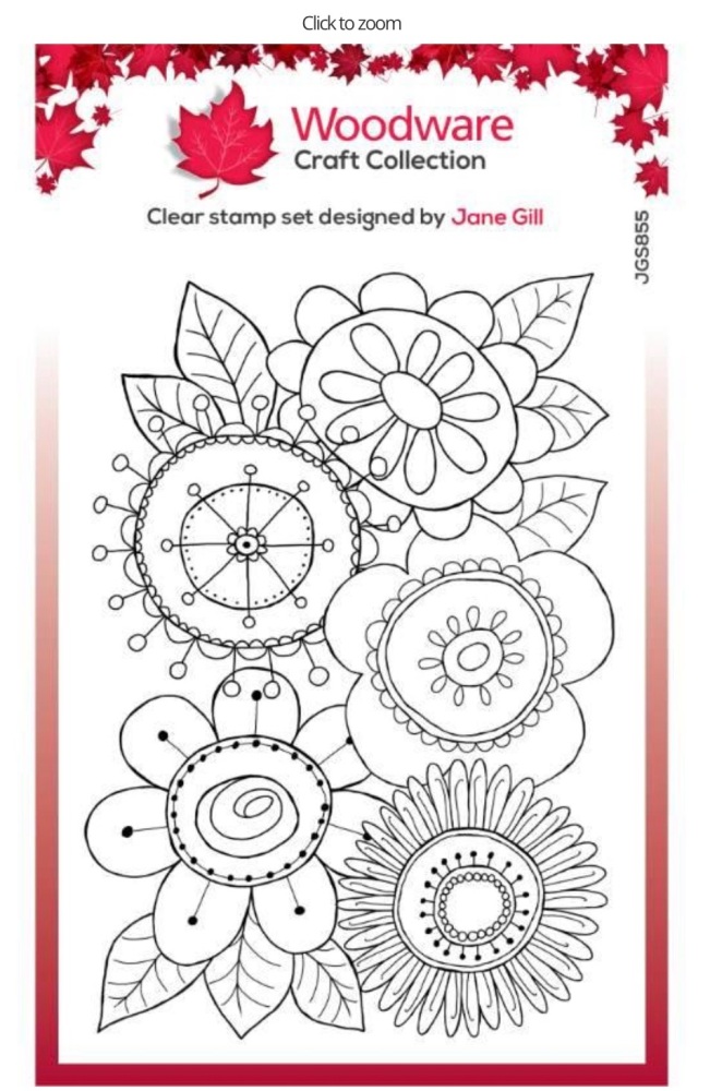 Woodware Clear Singles Petal Doodles All Bunched Up 4 “x 6” Stamp Set