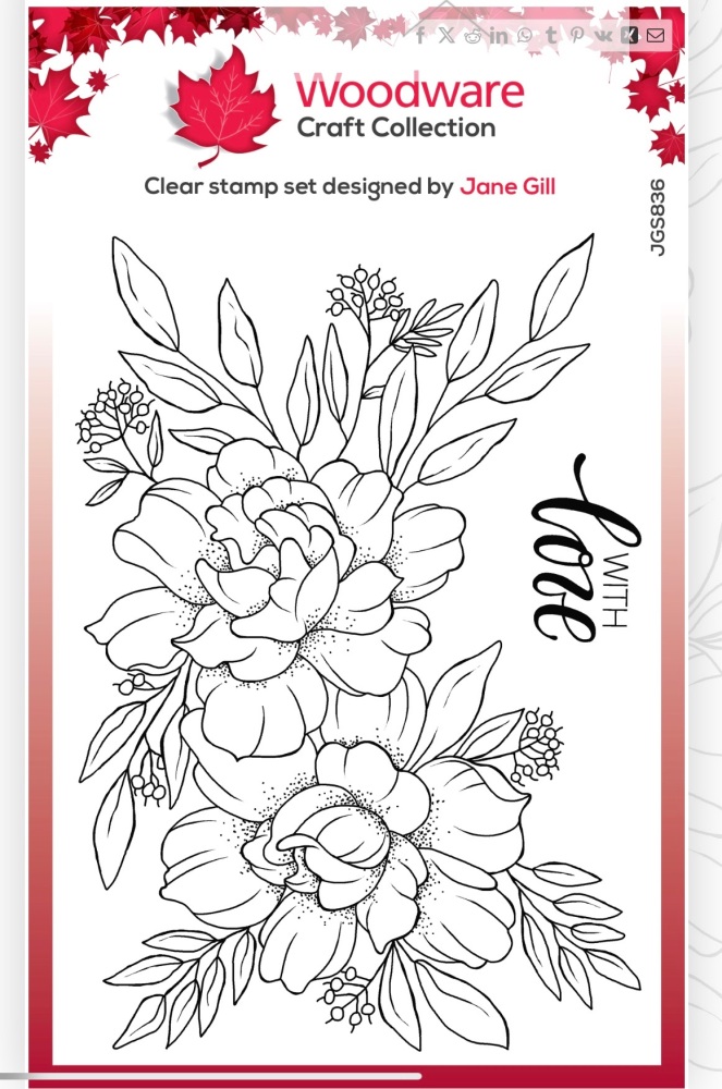 Woodware Clear Roses with love Stamp set