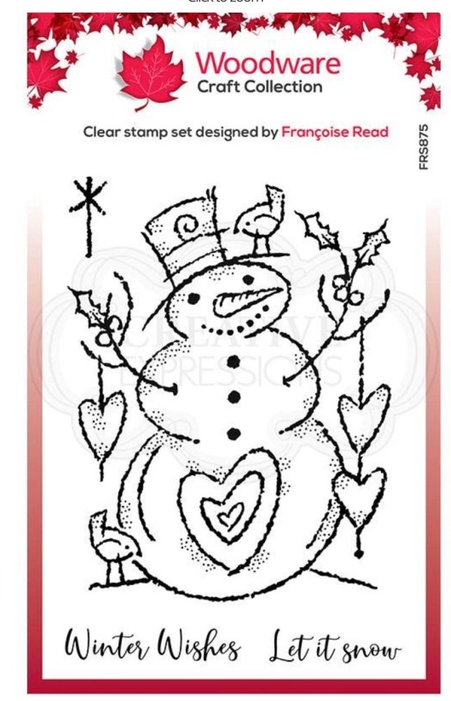Woodware clear singles Loving Snowman 4”x 6” Stamp