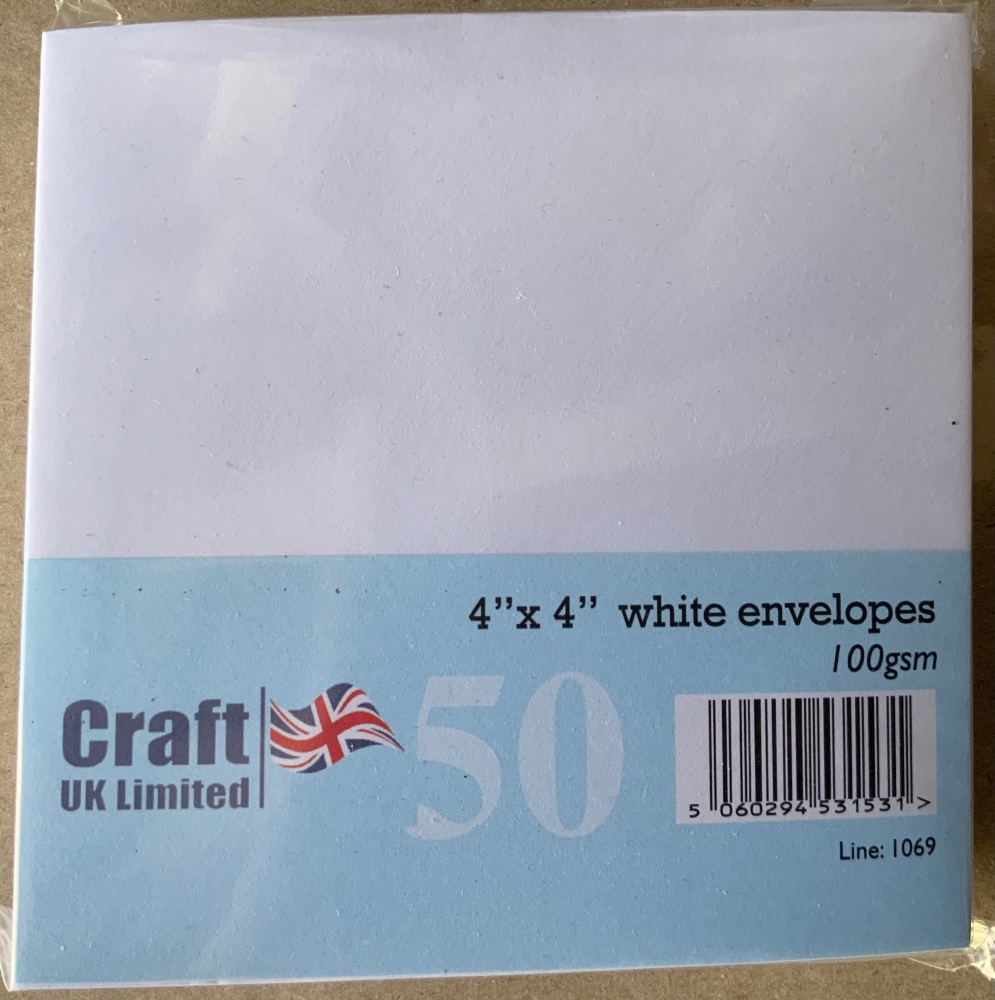 ENVELOPES WHITE 4x4 (98MMx98MM) 100gsm PK OF 50