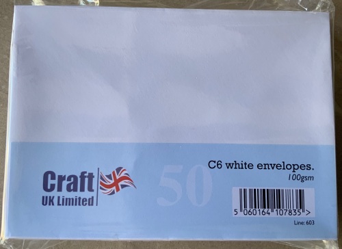 ENVELOPES WHITE C6-- 6 1/4