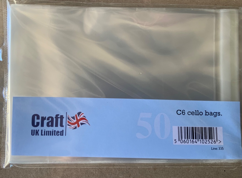 CELLO BAGS STRIP SEAL C6 6.5"x 4.5" (163mmX120mm) +30mm FLAP Pack 50