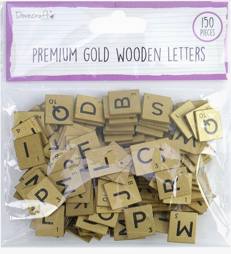 Dovecraft Gold wooden letters 150pc
