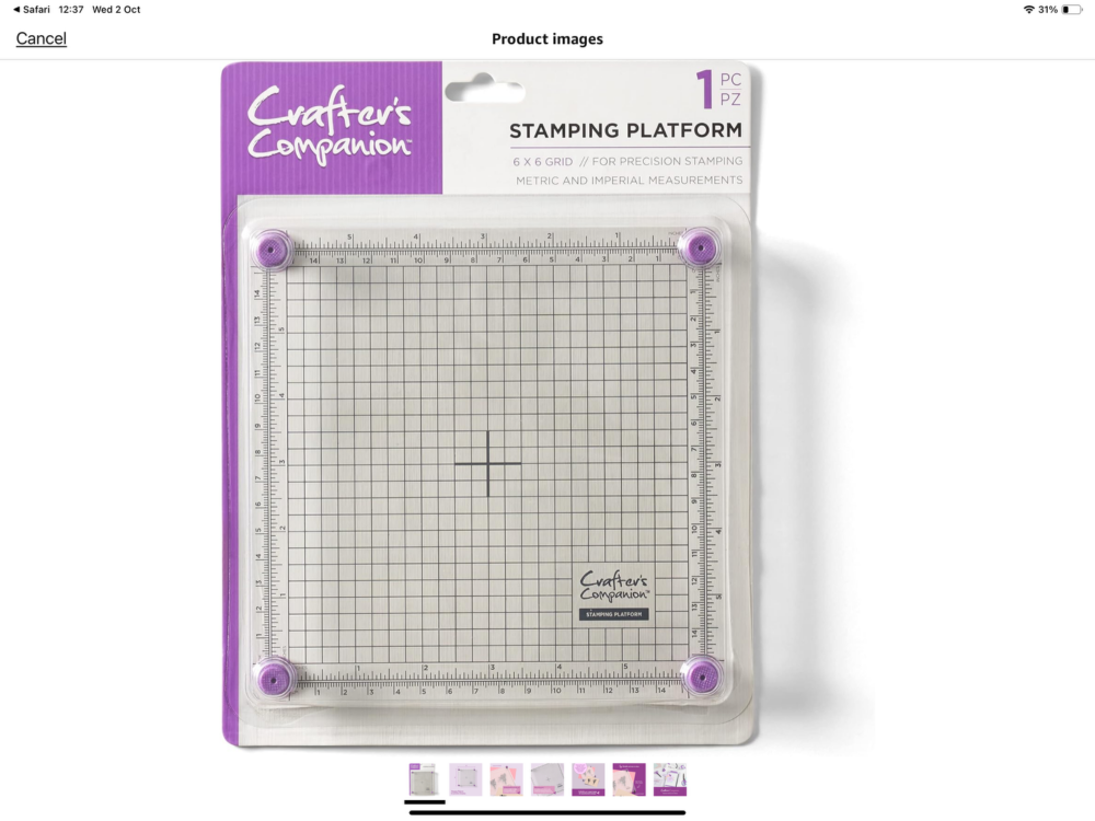 Crafters companion Stamping Platform 6x6” grid  1piece
