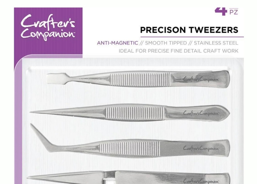 Crafters companion Precision Tweezers pk of 4, Anti magnetic, Stainless steel