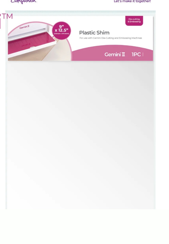 Crafters companion Plastic Shim 9”x12.5” pk of 1