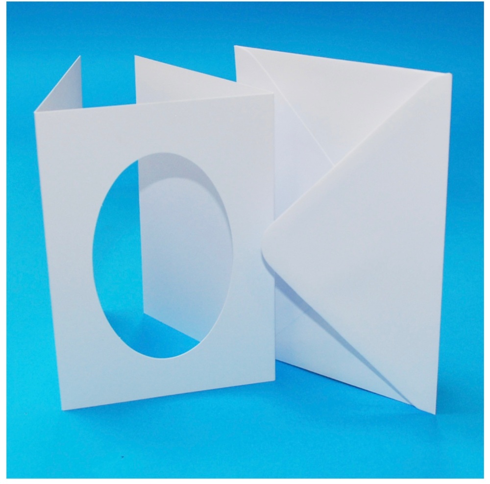 Craft Uk C5 Oval aperture tri fold cards and envelopes