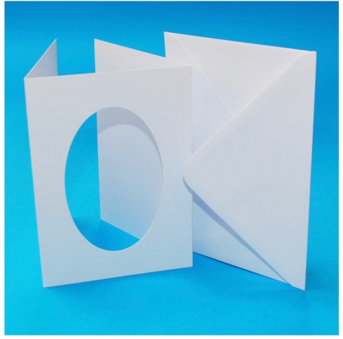 Craft Uk C5 Oval aperture tri fold cards and envelopes