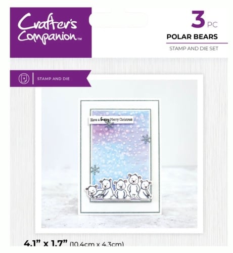 Crafters Companion Stamp & die set- POLAR BEARS