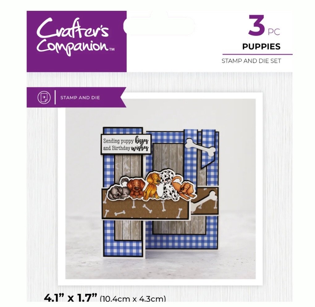 Crafters Companion Stamp & die set- PUPPIES