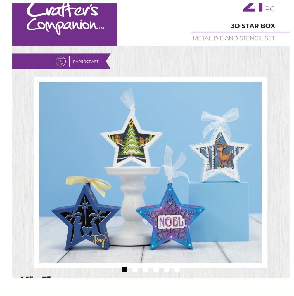 Crafters Companion Metal & die stencil set- 3D STAR BOX