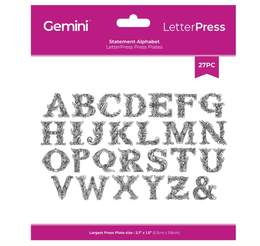 Crafters Companion Letter press - STATEMENT ALPHABET  27pc