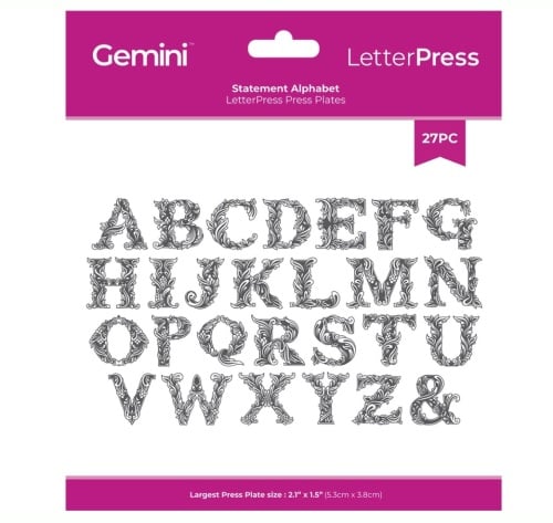 Crafters Companion Letter press - STATEMENT ALPHABET  27pc