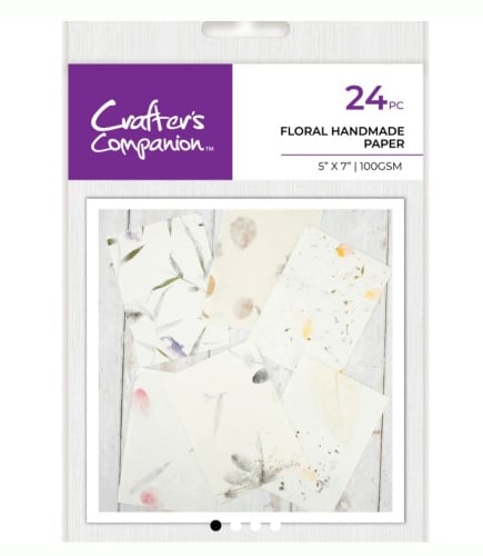 Crafters Companion 5x7 Floral handmade paper  24pc