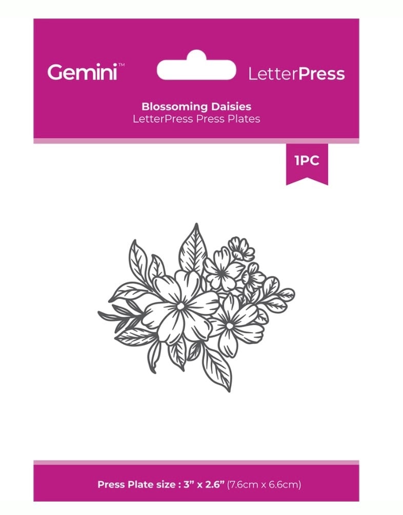 Crafters Companion Gemini letter press press plates -BLOSSOMING DAISIES 1pc