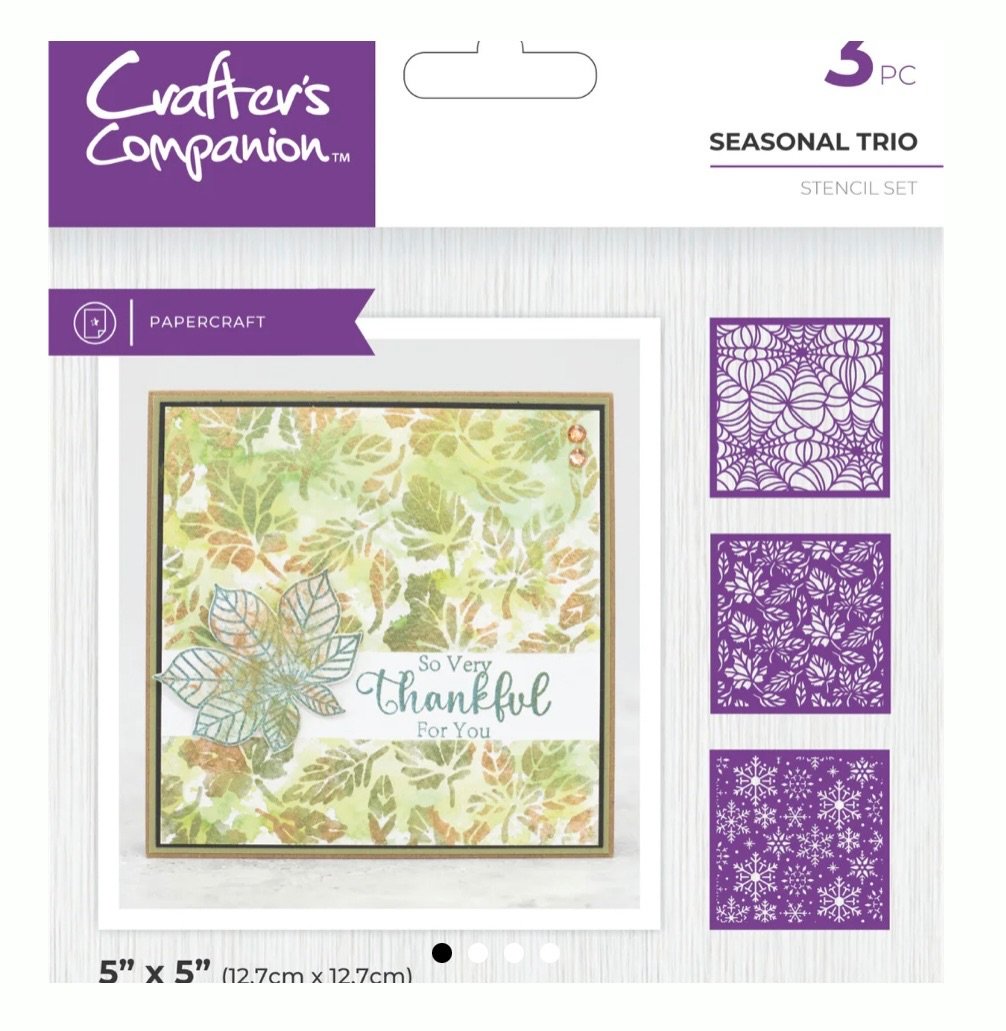 Crafters Companion Stencil set- SEASONAL TRIO. 3pc