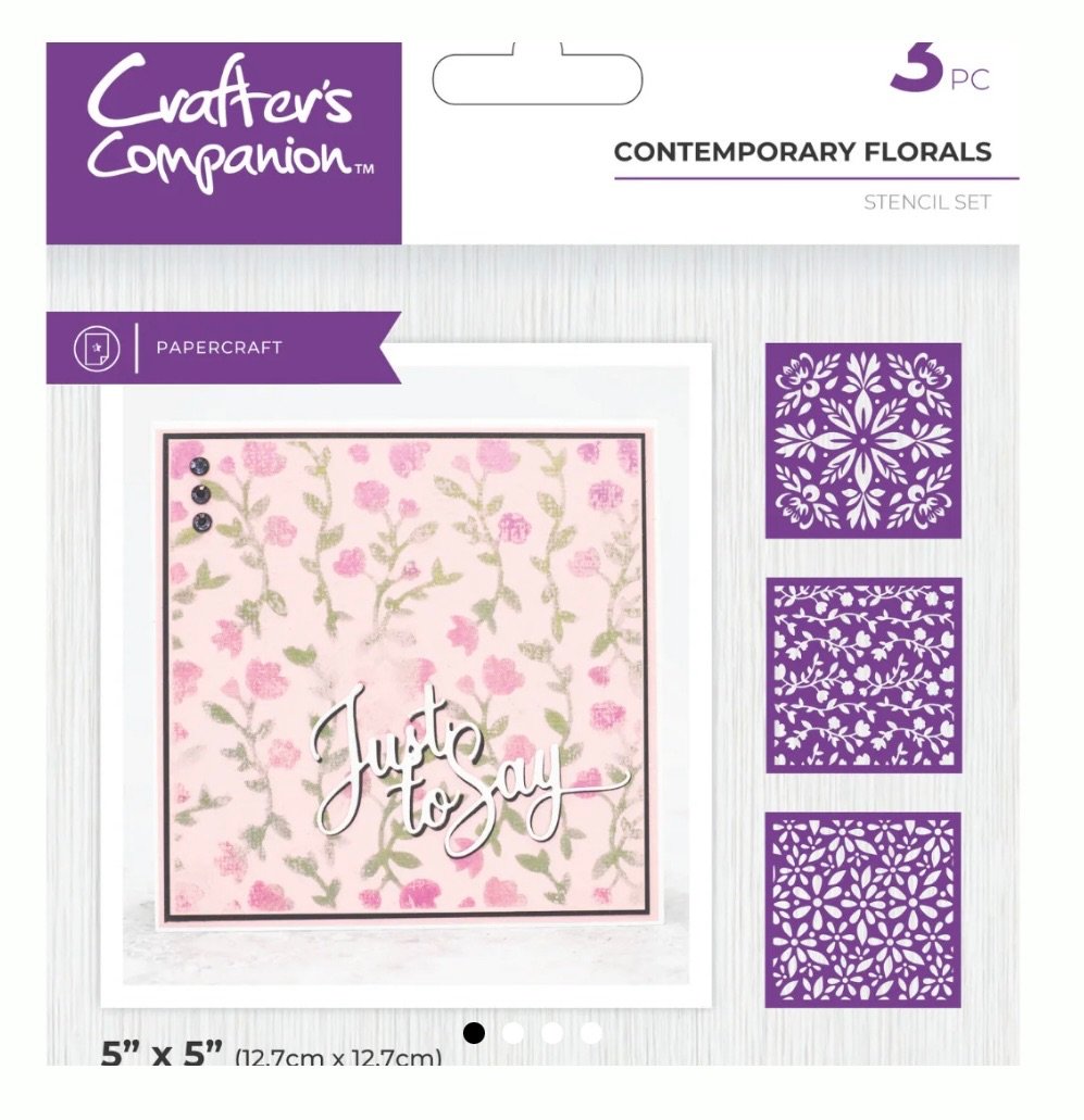 Crafters Companion Stencil set -CONTEMPORARY FLORALS. 3pc