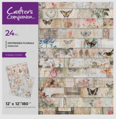 12x12 Crafters companion Distressed Florals paper pad