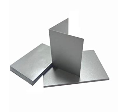 Craft uk C6 Silver pearlescent double sided card and envelopes