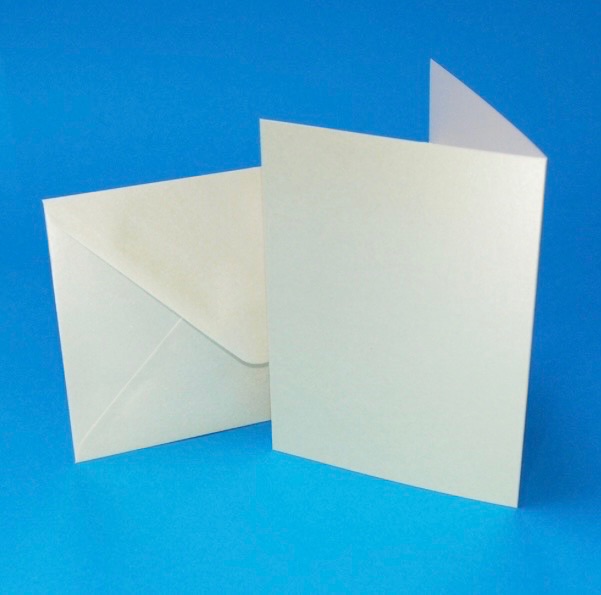Craft uk C6 Ivory pearlescent double sided cards and envelopes.  Pk of 20