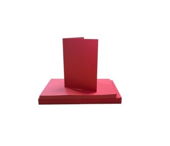 Craft Uk C6 Xmas Red cards and envelopes.   Pk 0f 40