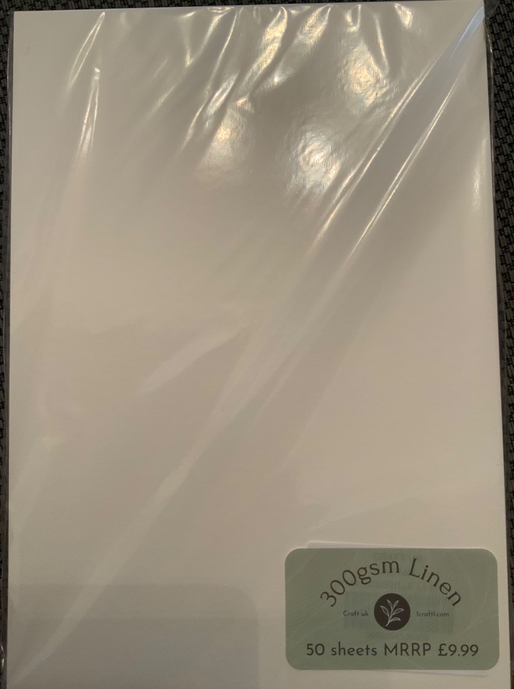 Craft uk A4 Ivory Linen. 300gsm pk 0f 50 sheets