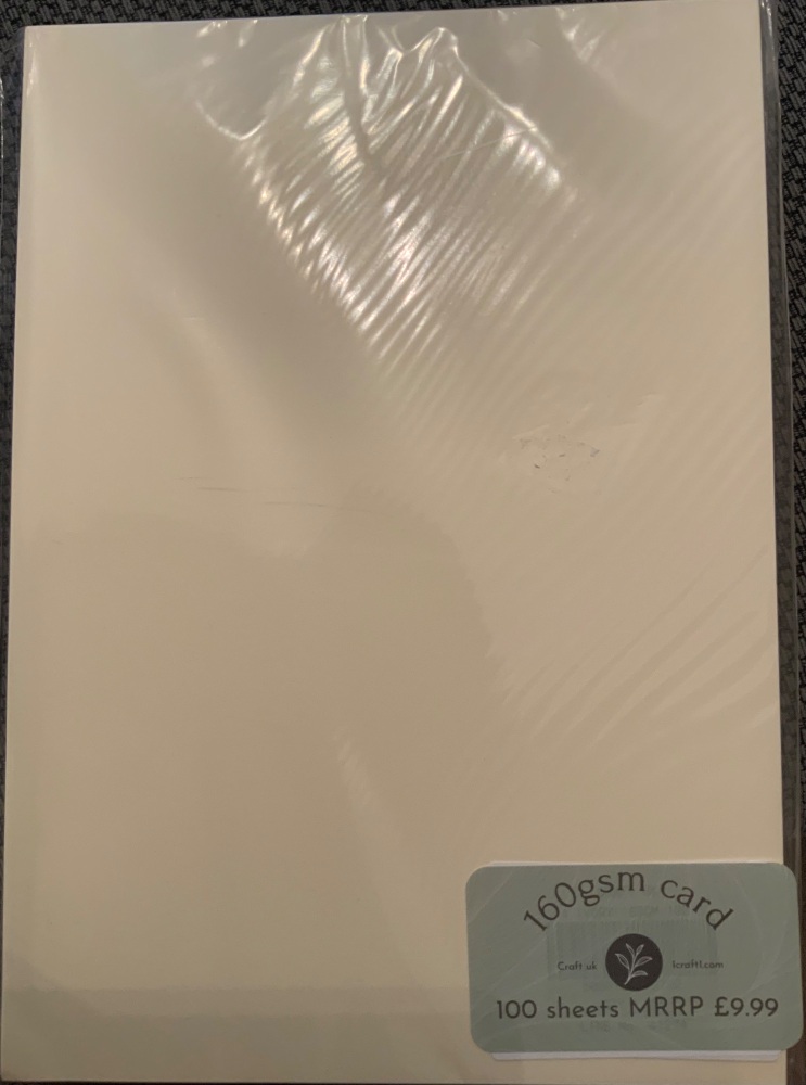 Craft Uk A4 Ivory Card 160gsm  pk of 100
